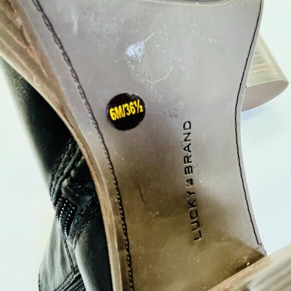 Lucky Brand Omarey Platform Boot Women's Size 6 in Black Block Heel Inside Zip - Picture 12 of 15